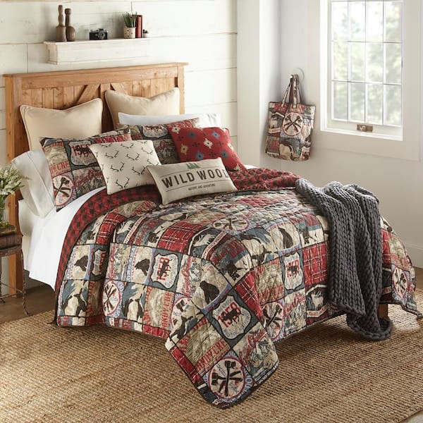 Donna Sharp Momma Bear Quilted Rustic Country Farmhouse King 3-Piece Set