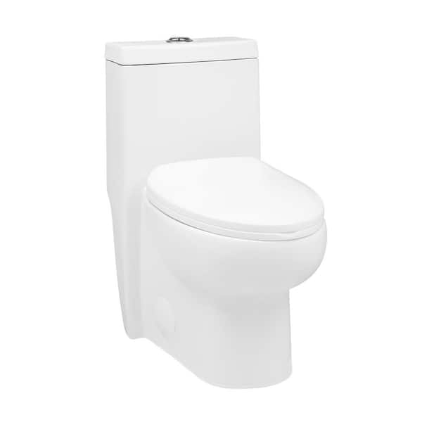 Swiss Madison Soleil 1-piece 1.1/1.6 GPF Dual Flush Elongated Toilet in. White Seat Included