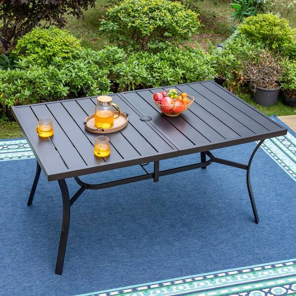 garden treasures pelham bay rectangle extendable outdoor dining table