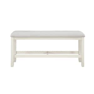 54 in. Hyland White Counter Height Dining Bench