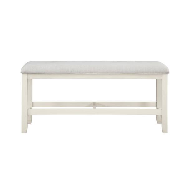 Steve Silver 54 in. Hyland White Counter Height Dining Bench