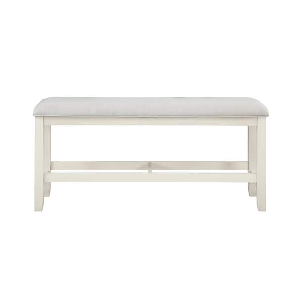 Steve Silver 54 in. Hyland White Counter Height Dining Bench