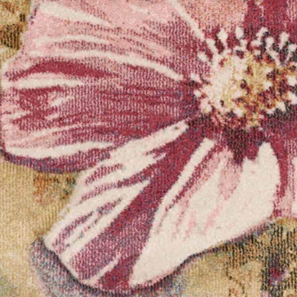 Pink  8 x 11 ft. Woven Floral Rectangle Indoor Area Rug
