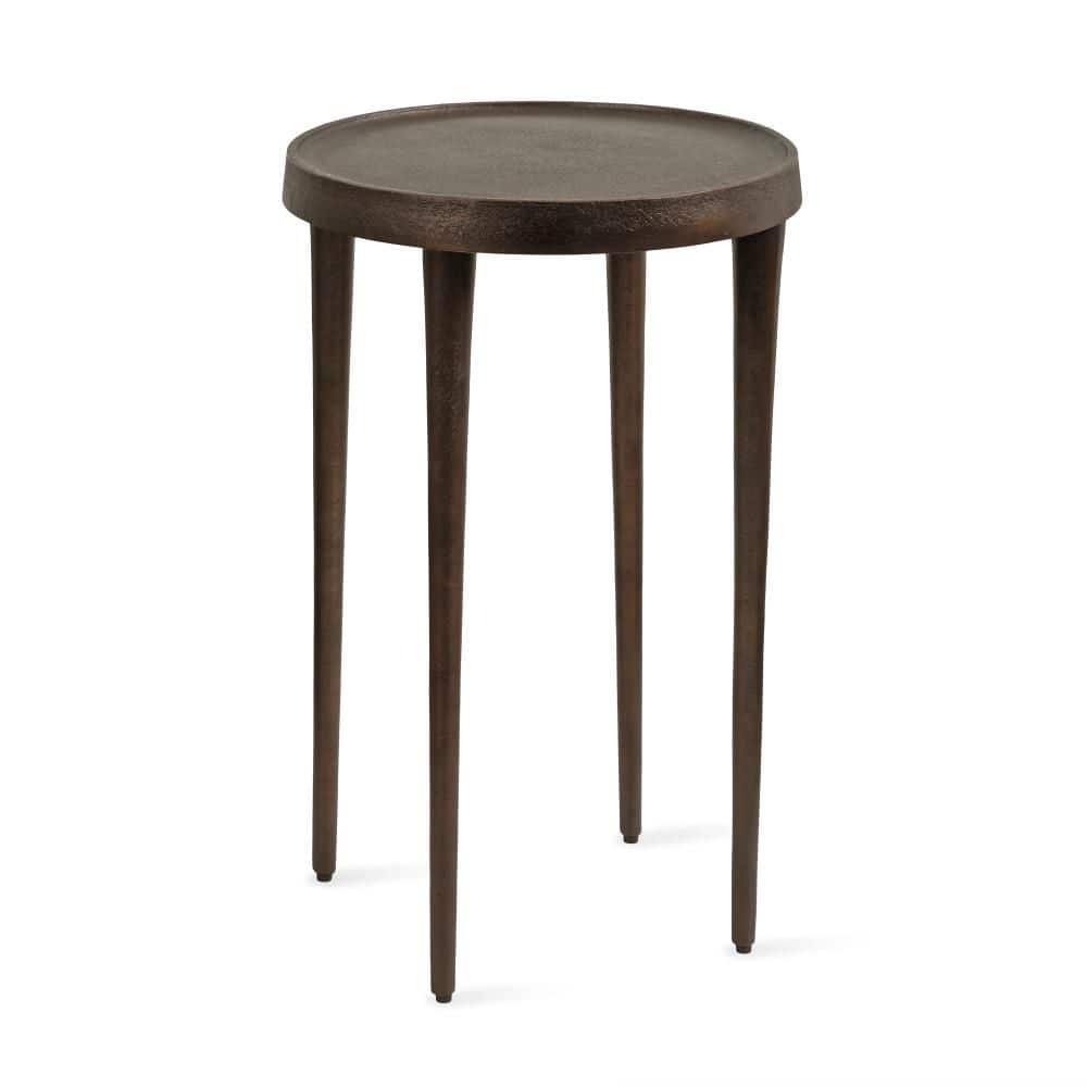 Rava 14 in. Bronze Round Metal End Table