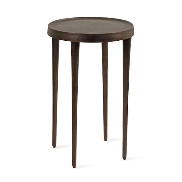 Rava 14 in. Bronze Round Metal End Table