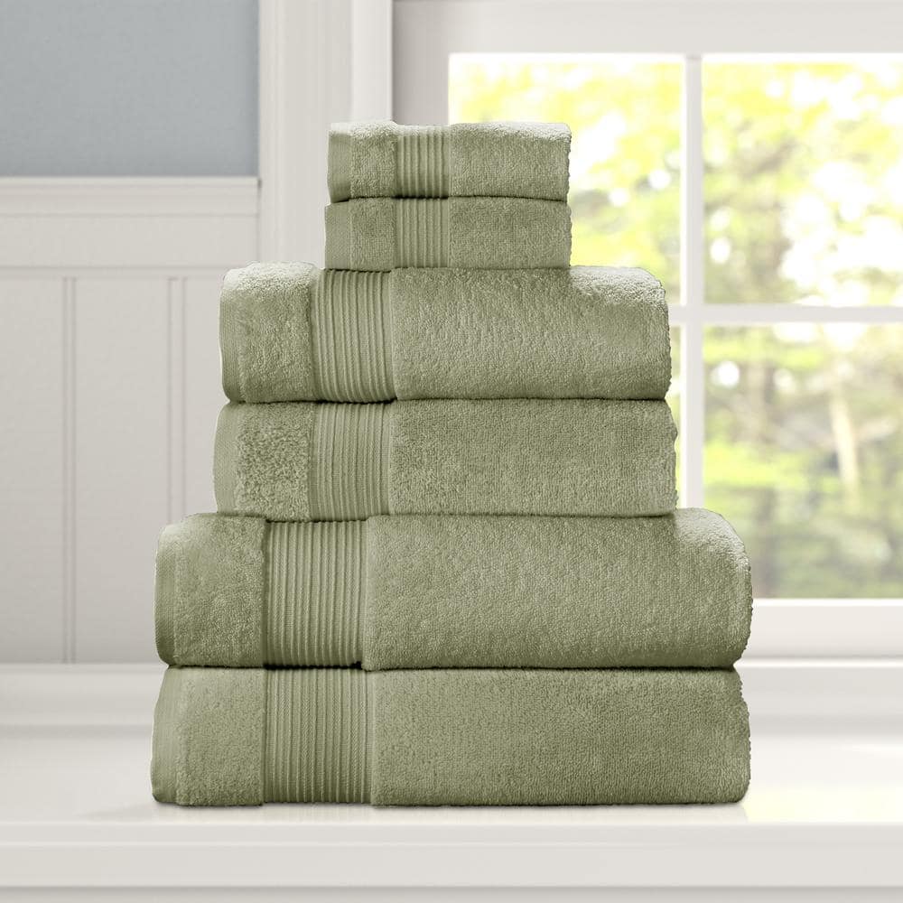 Alusa Home Luxury Bamboo Bath Towels - Ultra Soft & Plush 700 GSM Extra  Large Fluffy Towels - Absorbent & Quick Drying - 6 Piece Towel Set  (Eucalyptus