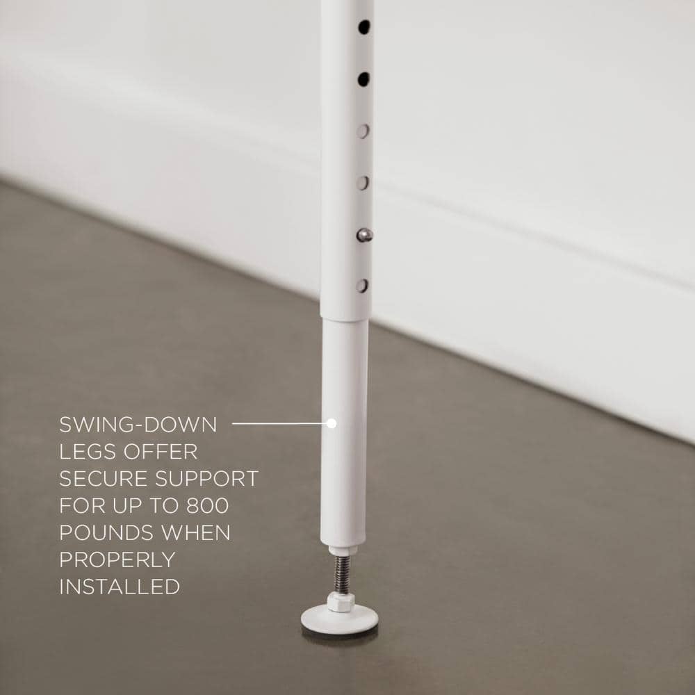 White Matte Heavy Duty Folding Wall Mount Shower Seat