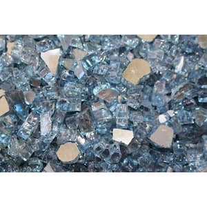10 lbs. Bag Reflective Fire Pit Fire Glass in Sky Blue