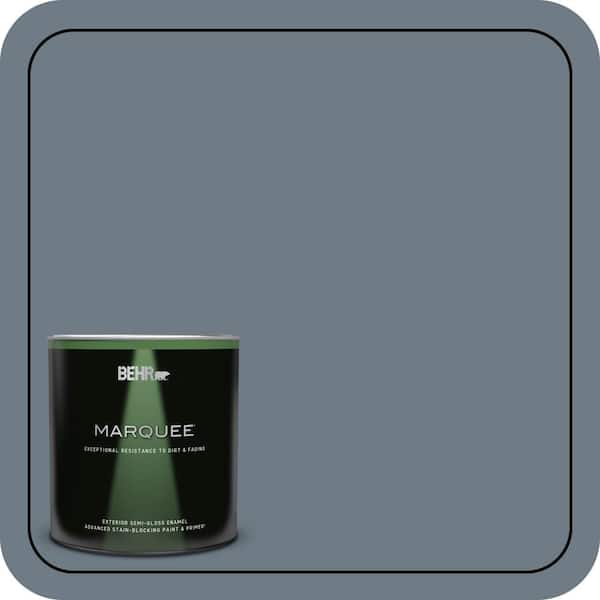 BEHR MARQUEE 1 qt. #N490-5 Charcoal Blue Semi-Gloss Enamel Exterior Paint & Primer