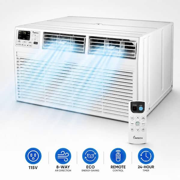 10,000 BTU 115-Volts Through The Wall Air Conditioner Cools 450 Sq. Ft. with Remote Control in White