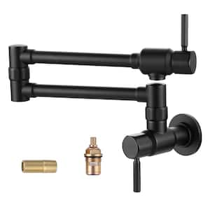 WOWOW Modern Chrome Pot Filler Wall Mount Folding Faucet 2 Handles - View #10