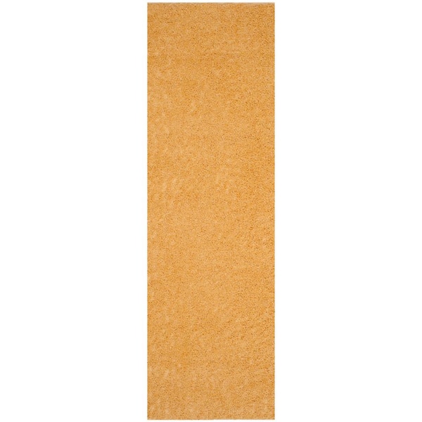 SAFAVIEH Arizona Shag Gold 2 ft. x 8 ft. Runner Rug