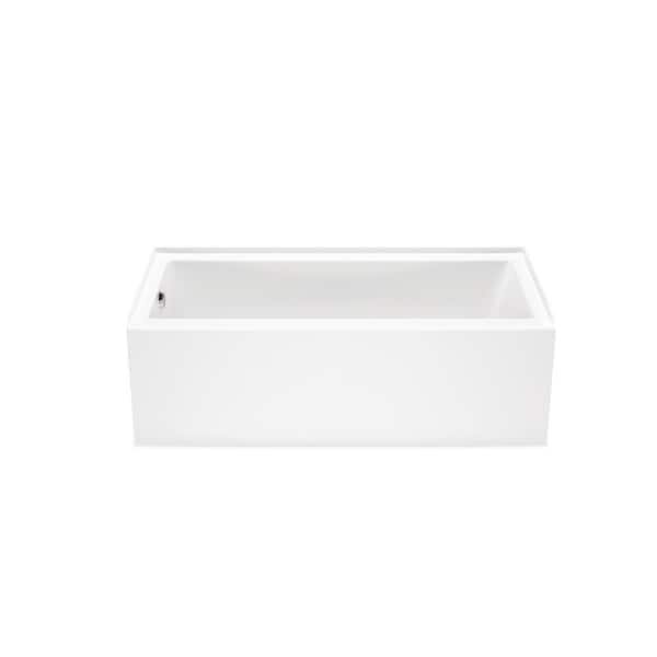 MAAX Bosca 60 in. x 30 in.  Acrylic Left Drain Rectangular Alcove Soaking Bathtub in White