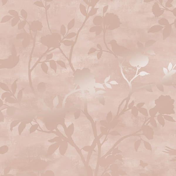 Laura Ashley Eglantine Silhouette Blush Non Woven Unpasted Removable Wallpaper