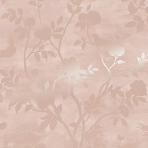 Eglantine Silhouette Blush Unpasted Removable Wallpaper Sample