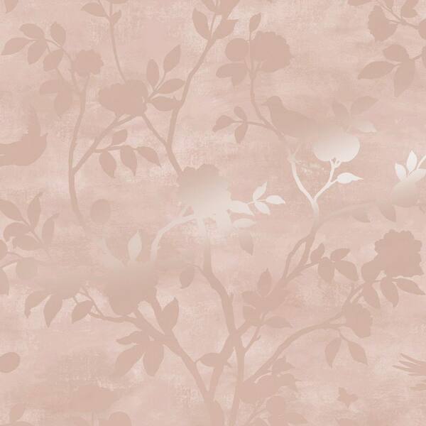 Laura Ashley Eglantine Silhouette Blush Unpasted Removable Wallpaper Sample