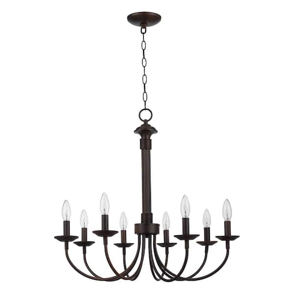 Bel Air Lighting Candle 8-Light Oil Rubbed Bronze Candle Chandelier Light Fixture