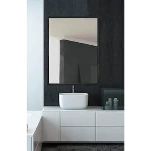 Vera 24 in. x 32 in. Modern Rectangle Framed Matte Black Wall Mount Vanity Mirror