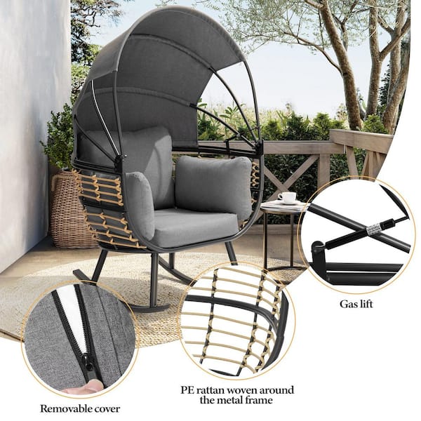 Egg chair with canopy