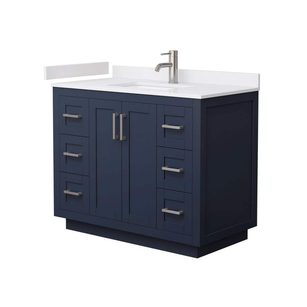 Wyndham Collection Miranda 42 in. W Single Bath Vanity in Dark Blue ...