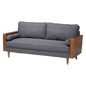 Harleson 72 in. Wide Straight Arm Fabric Rectangle Sofa in. Grey