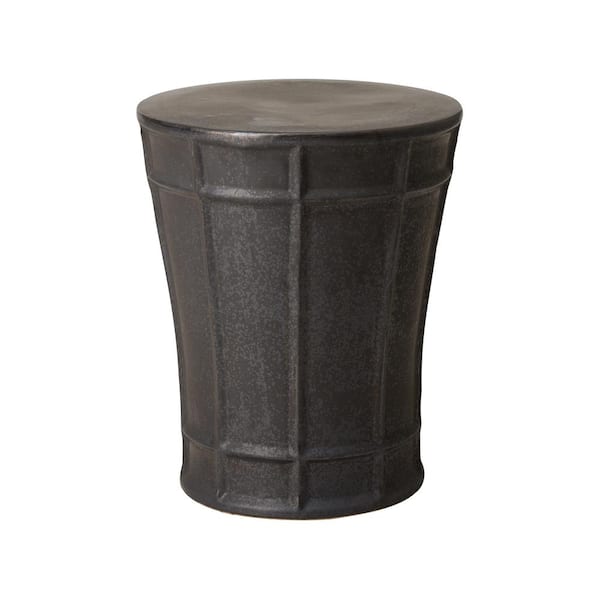 Emissary Varro 18 in. H Gunmetal Round Ceramic Garden Stool