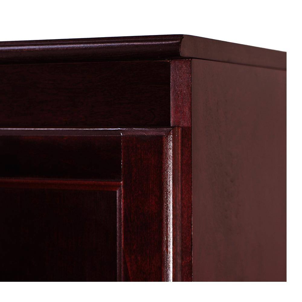 Traditional 60" Wood Storage Cabinet with 4-Shelves in Cherry