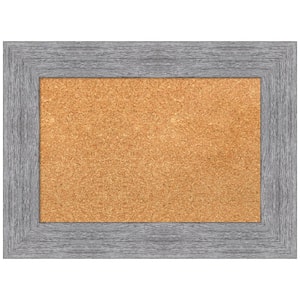 Bark Rustic Grey 23.12 in. x 17.12 in Framed Corkboard Memo Board