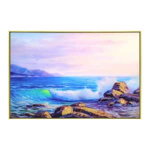 "Mountain Star" Glass Framed Wall Decorate Art Print 36 in. x 24 in.
