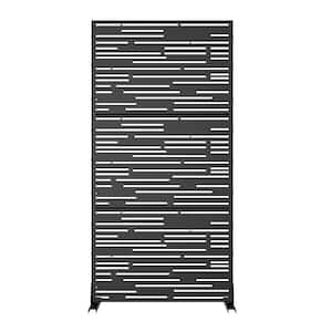 72 in. H x 35 in. W Wall Sculptures Outdoor Privacy Screens Garden Fence Shine in Black