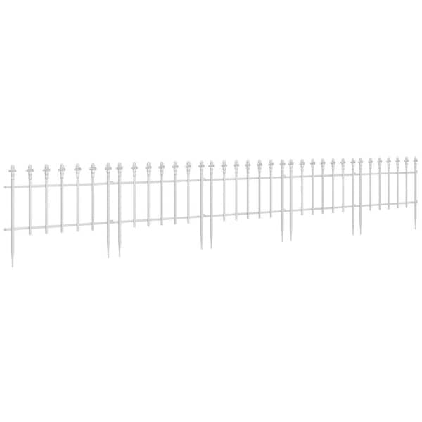 Cesicia 17.25 in. x 22 in. White Steel Metal Edging Decorative Garden Fence for Landscape