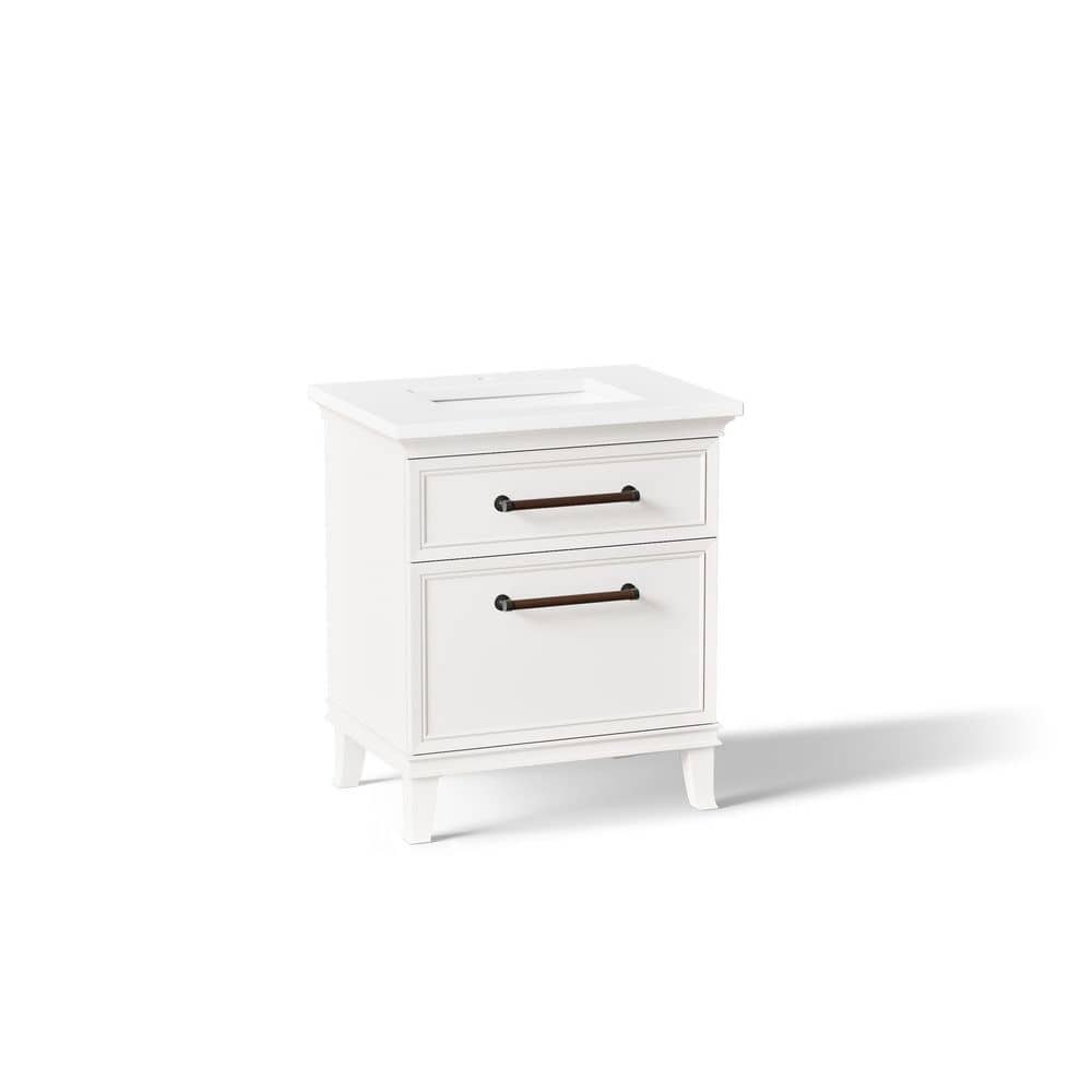 Artifacts 30 in. Freestanding Linen White Bath Vanity with Miami White Quartz Top and Black Hardware price history on PriceWatchPro