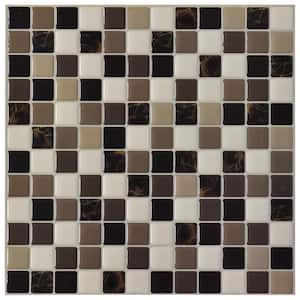 12 in. x 12 in. x 0.06 in. Peel and Stick Kitchen Backsplash Tile in Brown (6-Sheets)