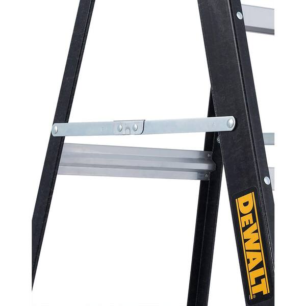 DEWALT 6 ft. Fiberglass Step Ladder 10.4 ft. Reach Height Type 1