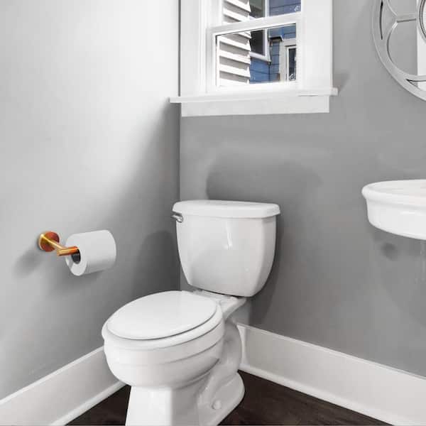 Wall-Mount Single Post Toilet Paper Holder in Gold