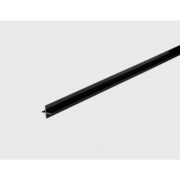 EMAC Novopilastra Bright Black 1/2 in. x 9/16 in. x 98-1/2 in. Aluminum Tile Edging Trim