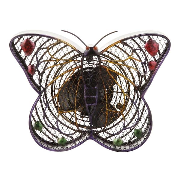 Deco Breeze 7 in. Figurine Fan-Butterfly Small