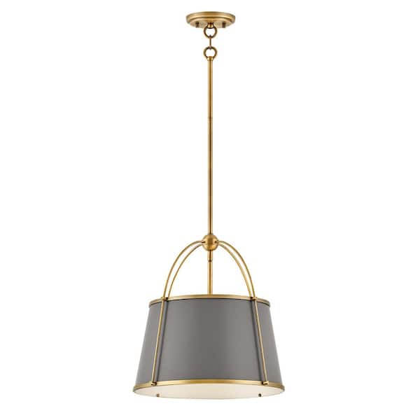 Clarke 1-Light Lacquered Dark Brass Shaded Pendant with Metal Shade