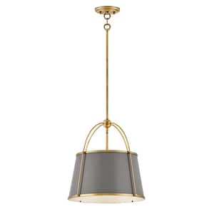 Clarke 1-Light Lacquered Dark Brass Shaded Pendant with Metal Shade