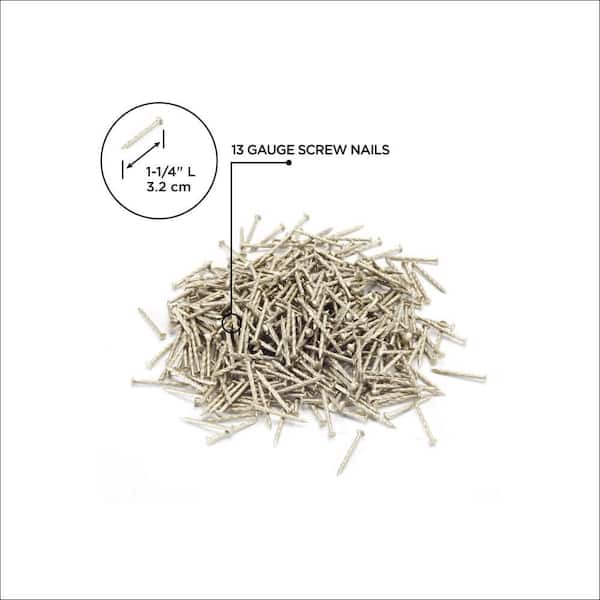 1-1/4" SATIN BRASS FLOOR METAL SCREW NAILS (1LB)