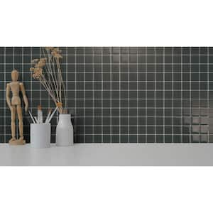 Take Home Sample - Cypress Dark Green 4 in. x 4 in. Glass Peel and Stick Wall Mosaic Tile (0.11 sq.ft./ 1-pack)