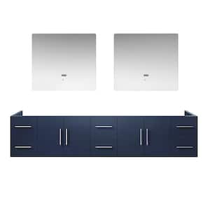 Geneva 84 in. W x 22 in. D Navy Blue Double Bath Vanity without Top and 36 in. LED Mirrors