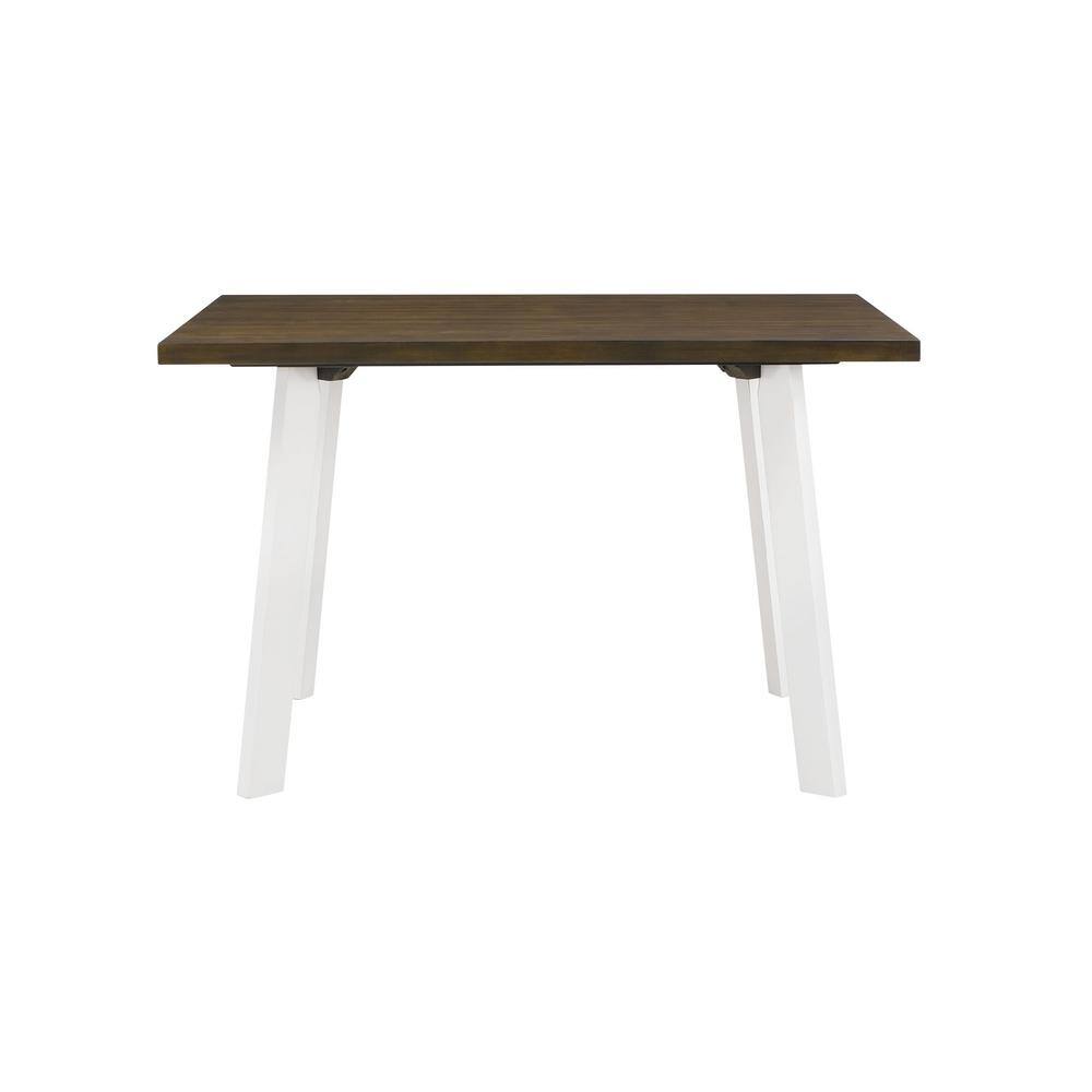 Rustic Brown and White Solid Wood 5-Piece Dining Set