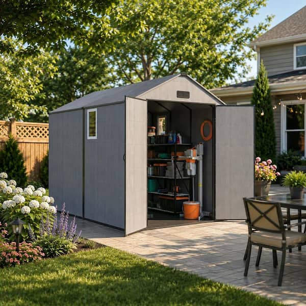 tPad スペースグレー 128GB PABIMIA 6 ft. W x 10 ft. D Resin Plastic Storage Shed with Floor