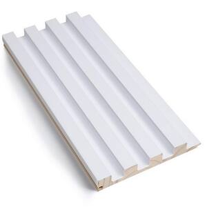 96 in. x 6 in. x 0.8 in. Solid Wood Wall Cladding Siding Board in Pure White Color (Set of 3-Piece)