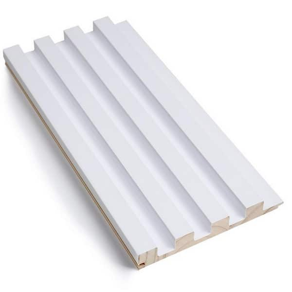 Ejoy 93 in. x 6 in. x 0.8 in. Solid Wood Wall Cladding Siding Board in Pure White Color (Set of 3-Piece)