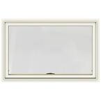 48 in. x 30 in. W-2500 Series Painted Cream Clad Wood Awning Window w/ Natural Interior and Screen
