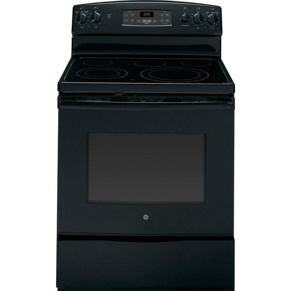 GE 5.3 cu. ft. Electric Range with Self-Cleaning Oven and Convection in Black