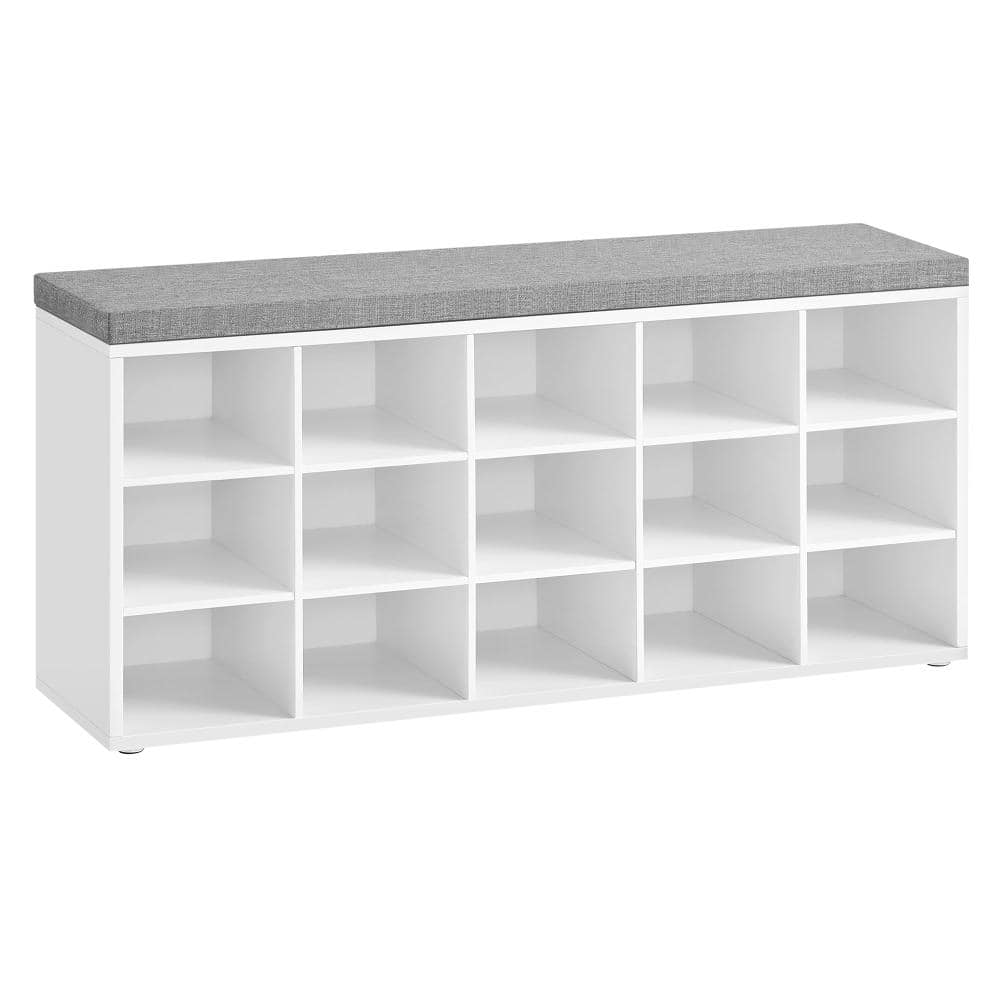 Shoe Bench, Storage Bench with Padded Seat, Entryway Bench with 15 Compartments, 11.8x41.3x18.9 In price history on PriceWatchPro