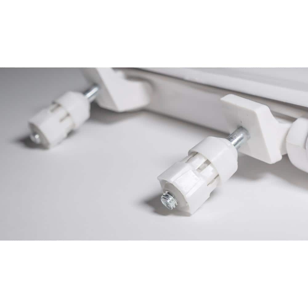 White Round Plastic Toilet Seat with Metal Hinges